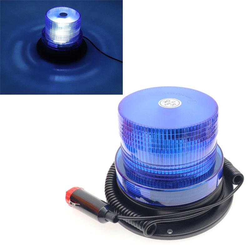 12V-24V Magnetic Car LED Strobe Warning Light Emergency Vehicle Beacon Lamp Orange Blue Red Rotating Traffice Indication Flash