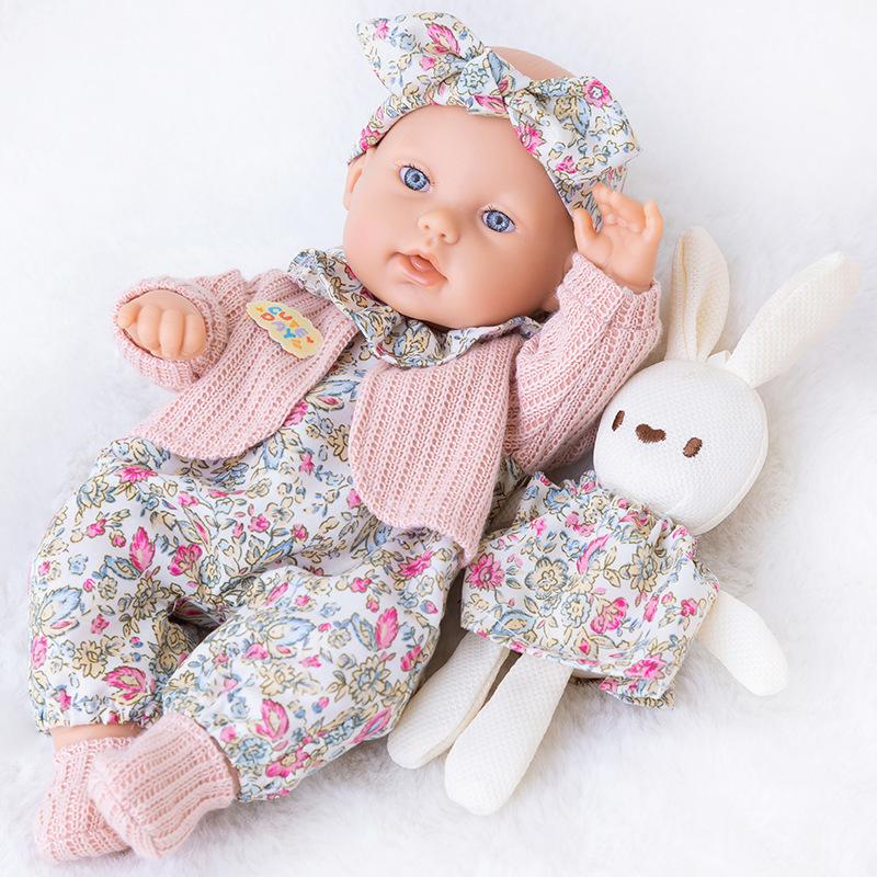 

30cm Cute Expression Reborn Doll Full Body Vinyl Eco-friendly Material Simulation Baby Doll Washable Comfort Dolls Acrylic Large Eyed Toy Figurine 30CM Doll+clothes
