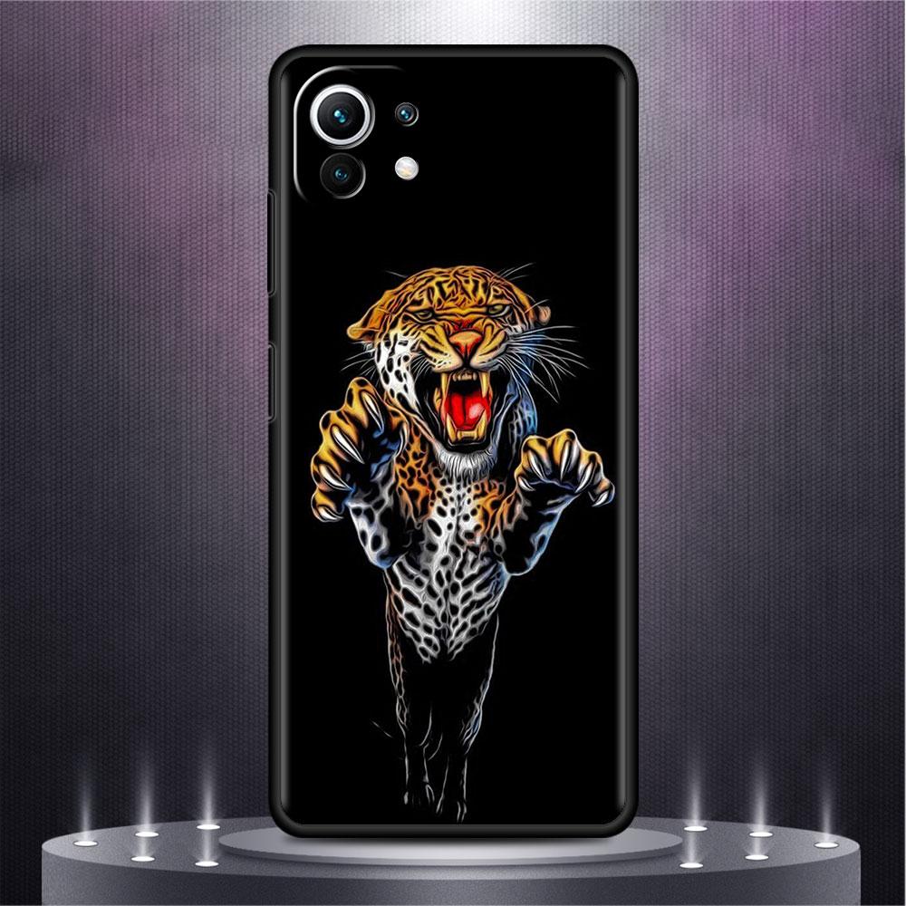Black Case For Xiaomi Mi Poco X3 NFC M4 F3 C40 11 11T 10T Pro 12 9T 9 10 Lite TPU Phone Cover Tiger Animal