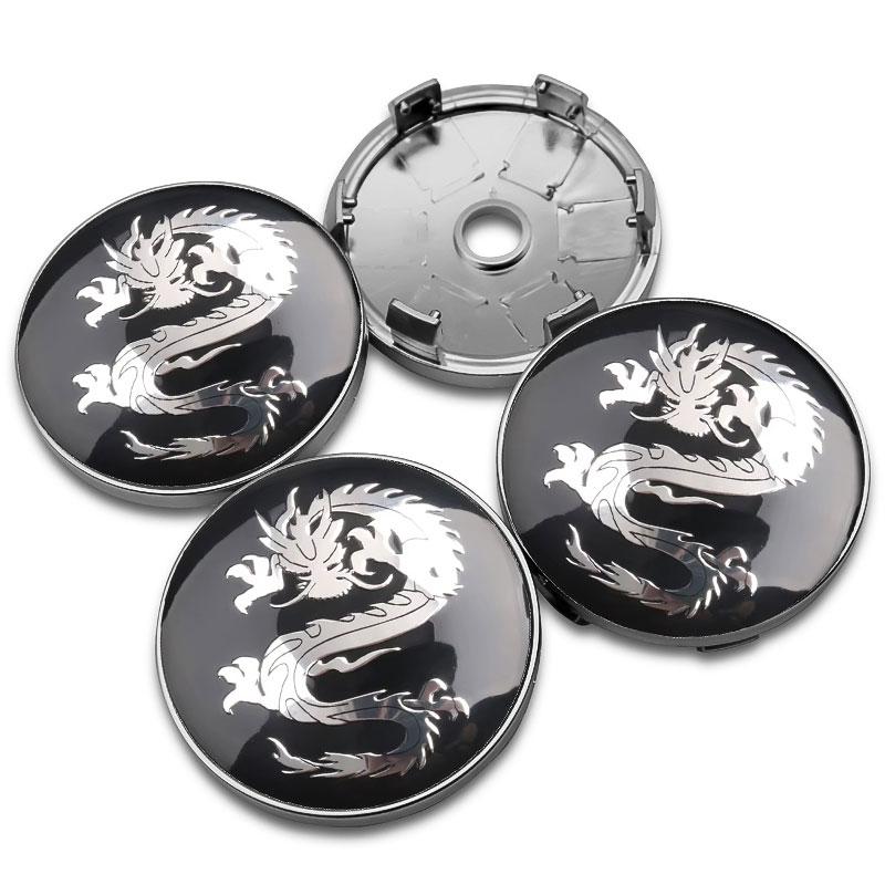 4 Stück Universelle 60mm Drachenemblem Auto Radnabenkappen Radkappen Abzeichen Für Mercedes Benz BMW Lexus Mazda Tesla Ford Chevrolet