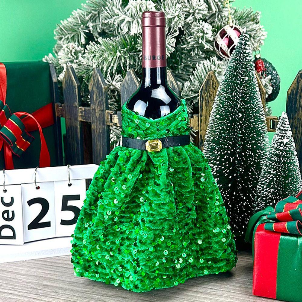 Dust-proof Wine Bottle Covers Sequined Champagne Bottle Cover New Christmas Decoration