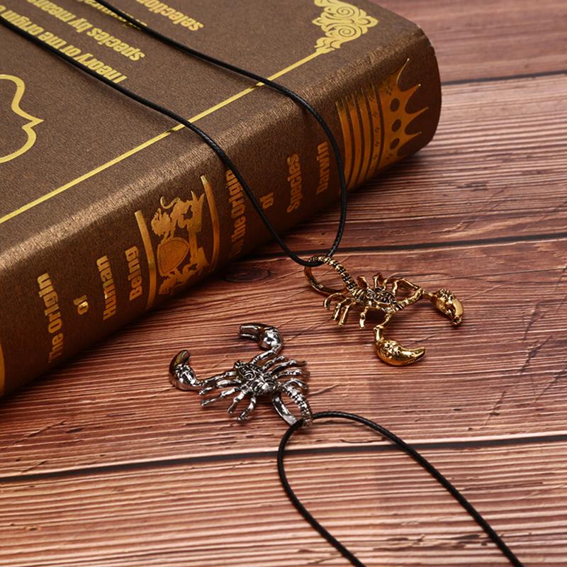Punk Vintage Scorpion King anheng Cord Chain Halskjede Genser Retro smykker