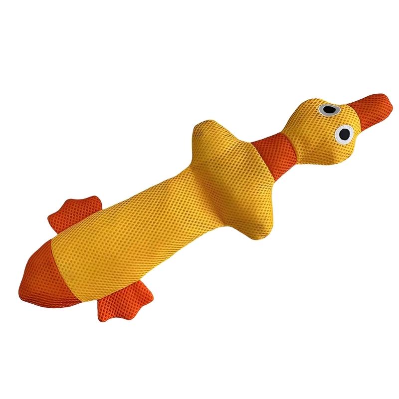 Soft Plush Dog Chew Toy with Squeaker Duck Shape Fetches Toy for Dog to Bites, Carry, Toss, and Play Indoors Daily