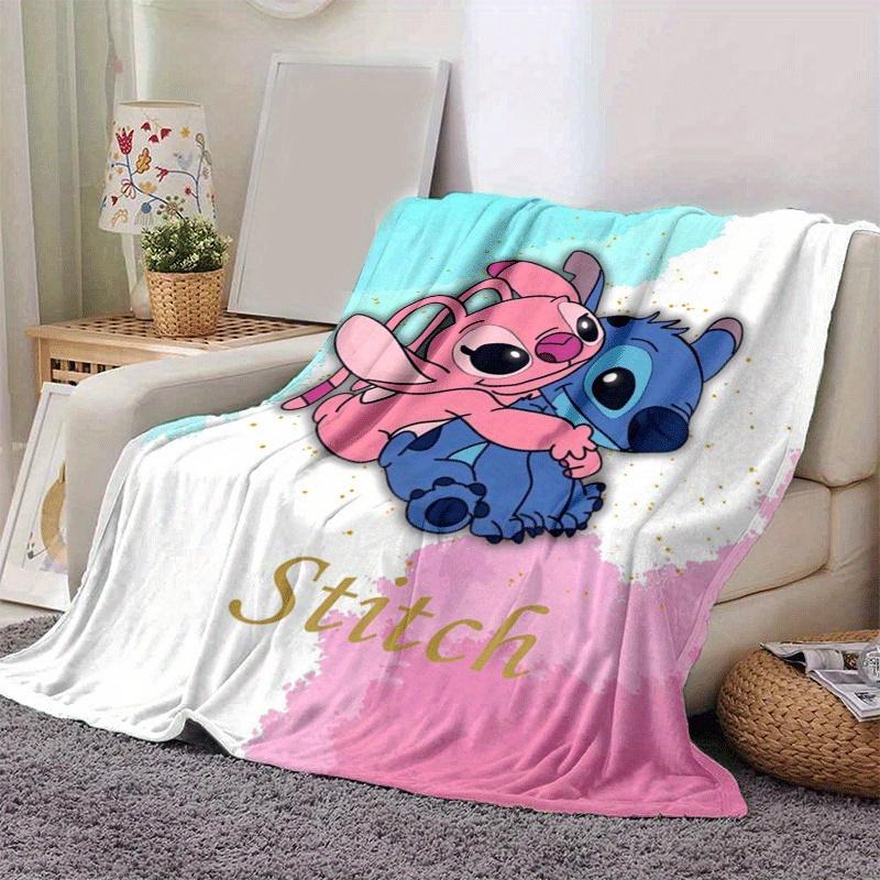 1pc Stitch Printing Blanket - Soft, All-Season Throw for Office Blanket, Car, Travel