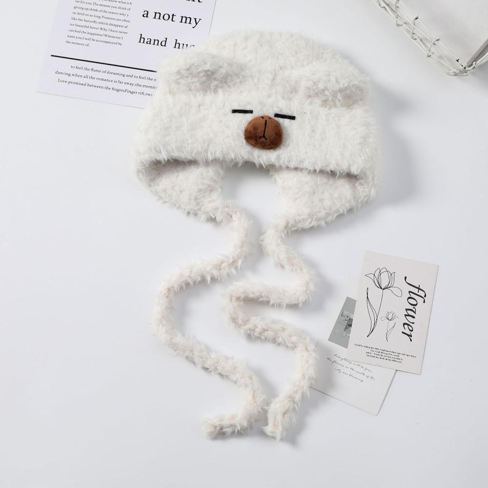 Kawaii Capybara Pullover Hat Cartoon Woolen Hat Casual Warm Cap Cycling