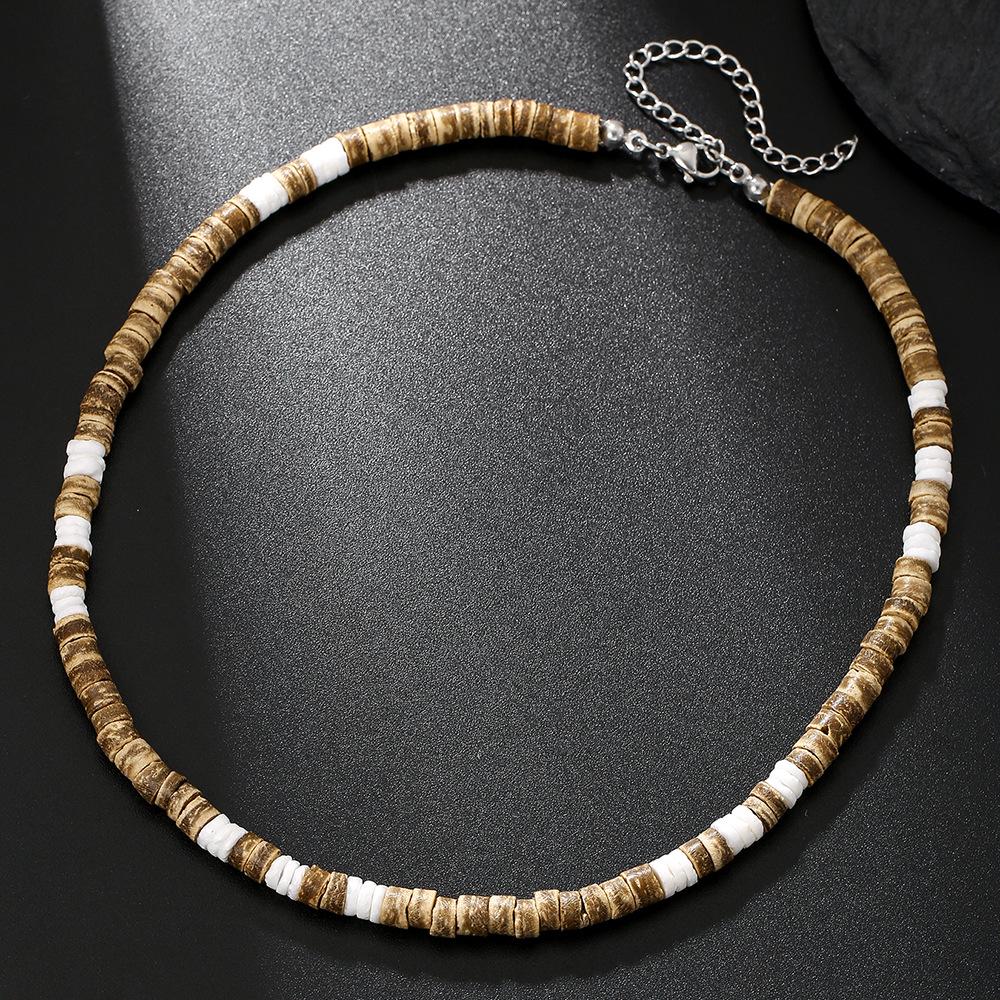 Bohemian Turquoise Coconut Shell Beaded Men's Layered Necklace