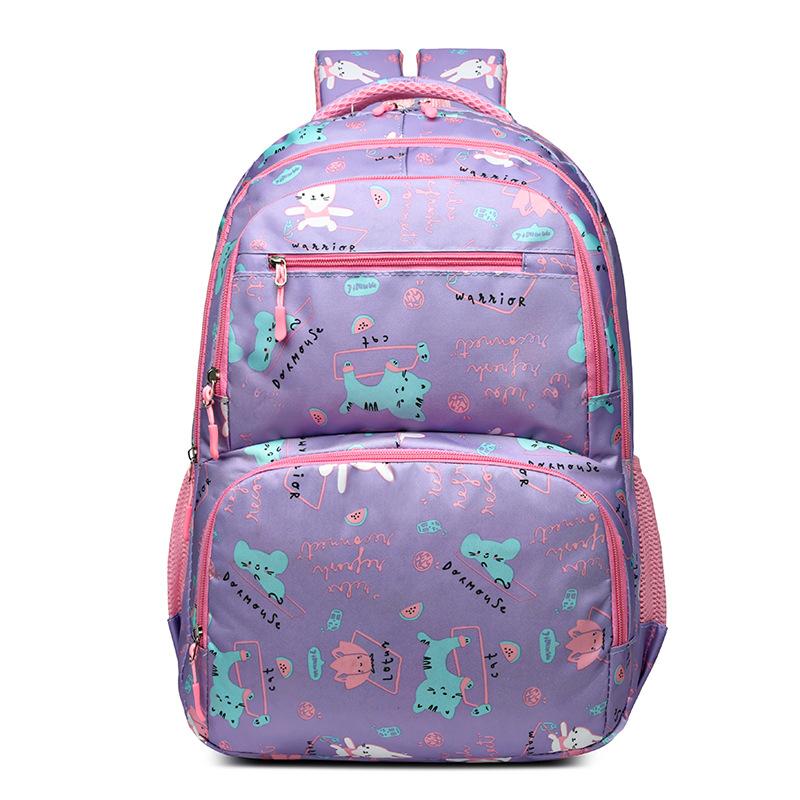 School Bag, Primary School Girls, Fashion Backpack, Small Fresh, Lightweight, Burden-reducing Spine, Backpack, 6-12 Years Old