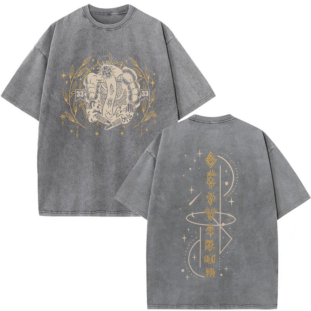 Game Clair Obscur Expedition  Graphic Vintage Washed T Shirt Men Women Clothing Fashion Oversized Cotton Short Sleeve Tshirts