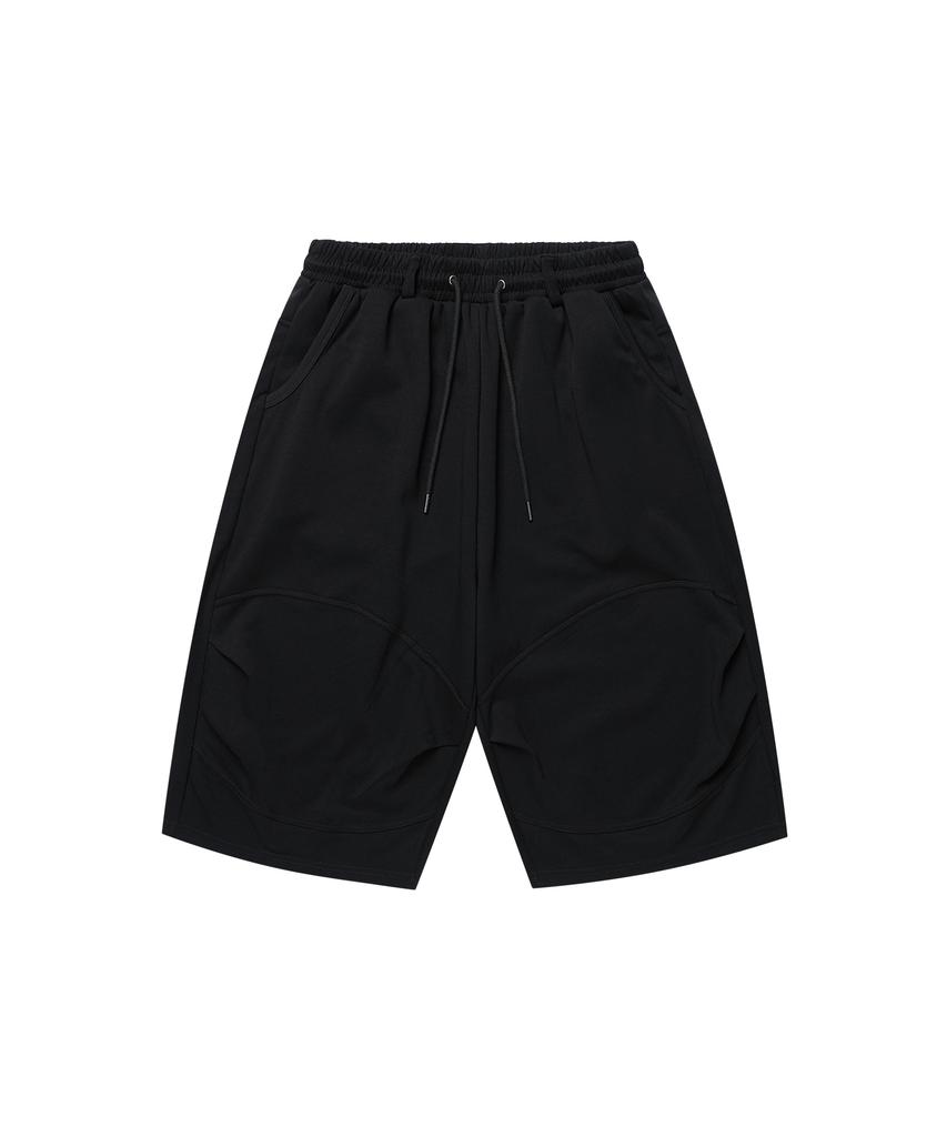 Gicheol Flow Knee Bermuda Sweat Pants (Black)