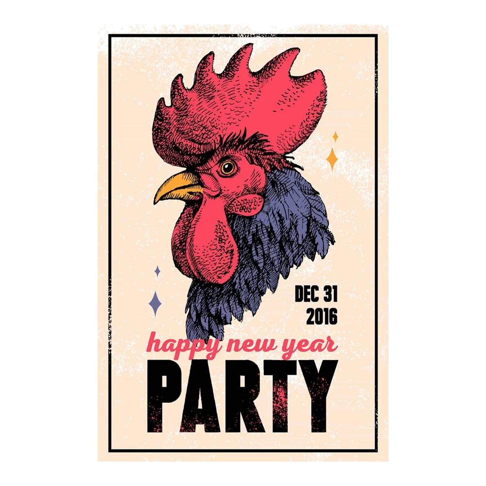 Vintage Chicken Metal Poster Tin Sign Rooster Hen Retro Plaque Plate Farmhouse Farm Wall Decor Retro Metal Poster Plaque