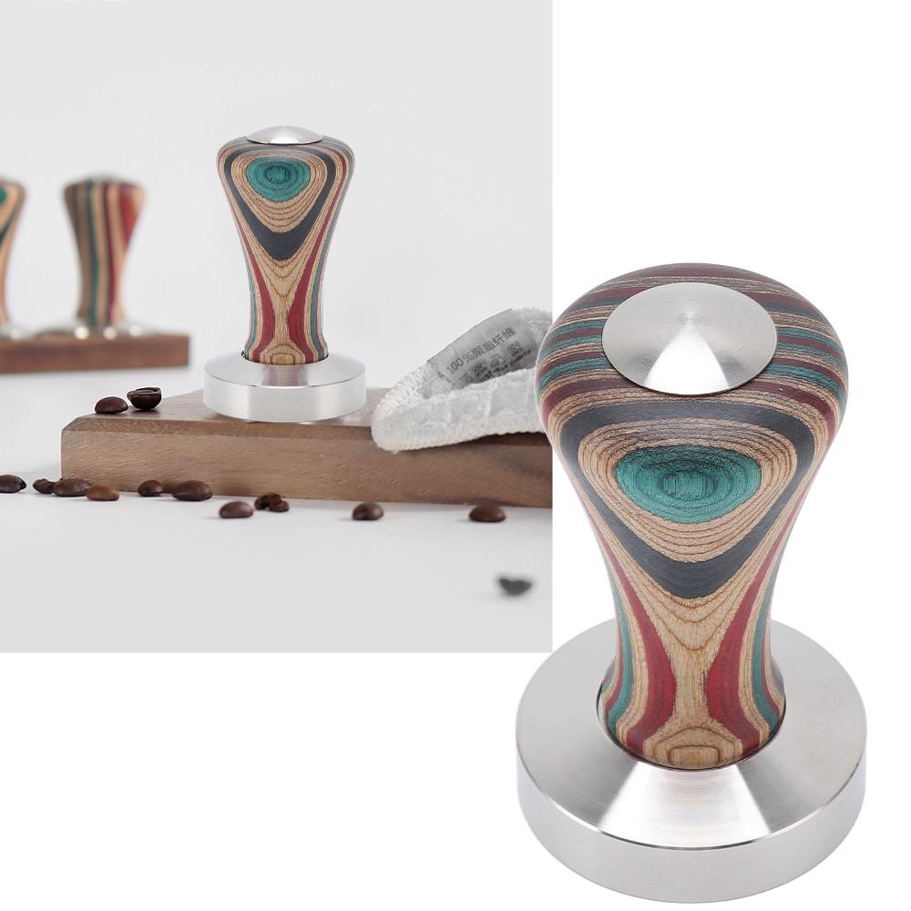 Wood Handle Espresso Tamper Flat Base Coffee Press Tool Professional Coffee Tamper Coffee Brewing
