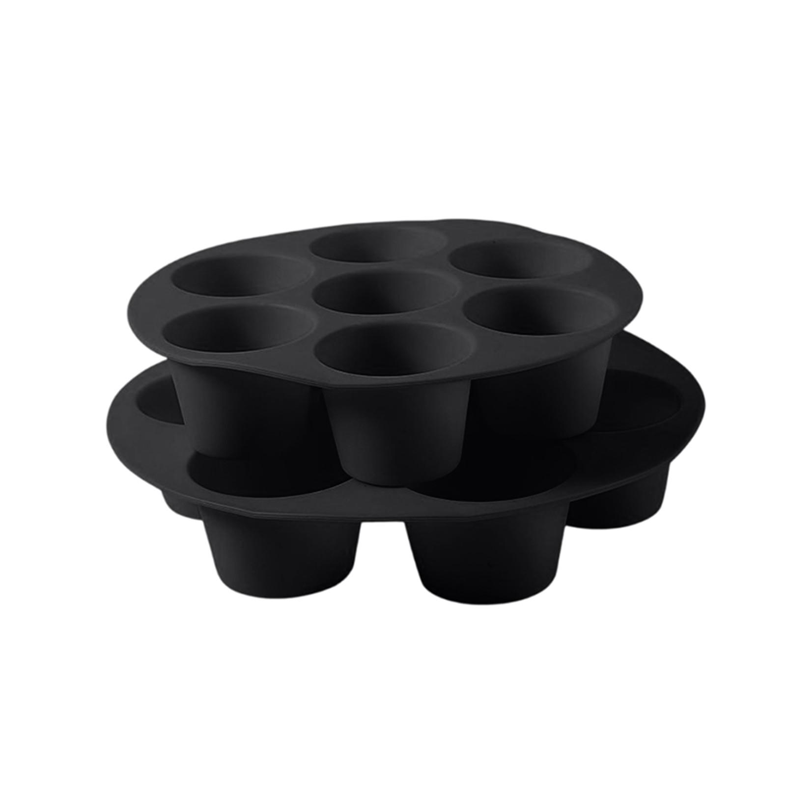 

Силиконовые формы для кексов, 3 шт. Силиконовые формы для маффинов для фритюрницы, Антипригарная форма для маффинов для фритюрницы на 7 ячеек для выпечки яиц, кексов, тартов, хлеба One Size чёрный