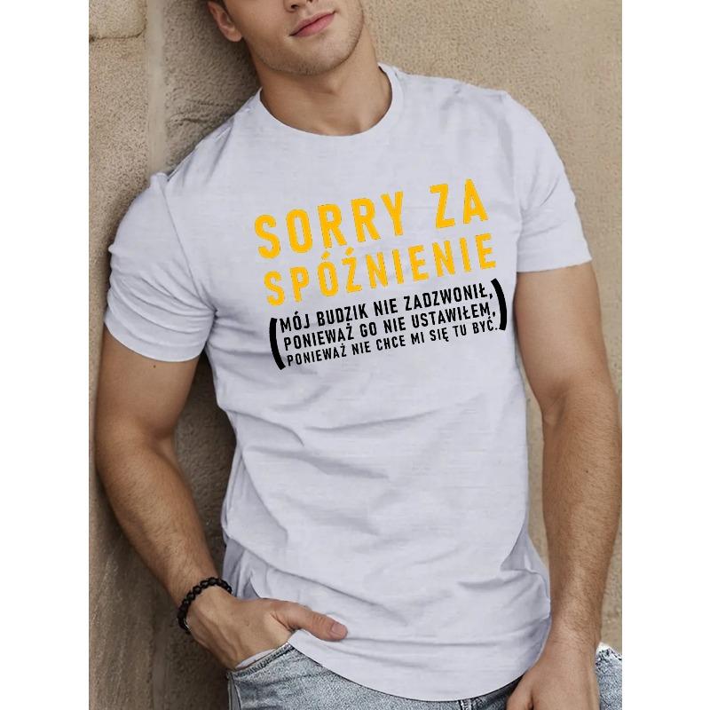 Men S Short-Sleeve Summer T-Shirt with Fun Polish Language Designs S