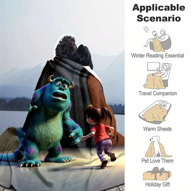 1pc, Soft and Cozy Monster Inc. Inspired Blanket, Perfect for All Seasons, Blanket Cozy for Bedroom, Living Room, Travel, Camping, Car Blankets, Beach