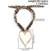 New Exaggeration Big Gold Color Metal Hollow Heart Shape Pendant Necklace Women Trendy Creative Fabric Chain Jewelry Gift