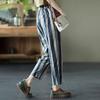 Pants Summer Women Cotton Stripes Pants Plus Size Loose Pajama Pants Versatile Casual Linen Pants