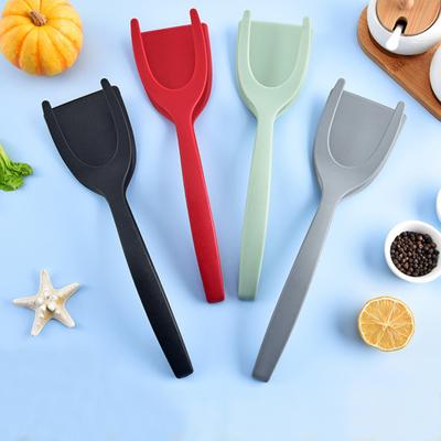 Spatule à Steak en Silicone, Clip alimentaire antidérapant à Long manche multifonctionnel 2 en 1 pour frire la viande, œufs, Toast, pince de service, fournitures de cuisine