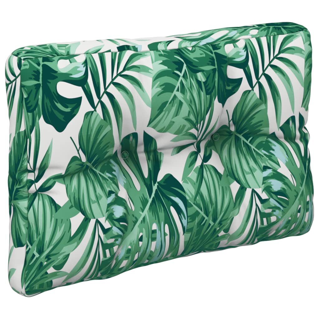 2 Piece Pallet Cushion Set with Leaf Pattern Fabric