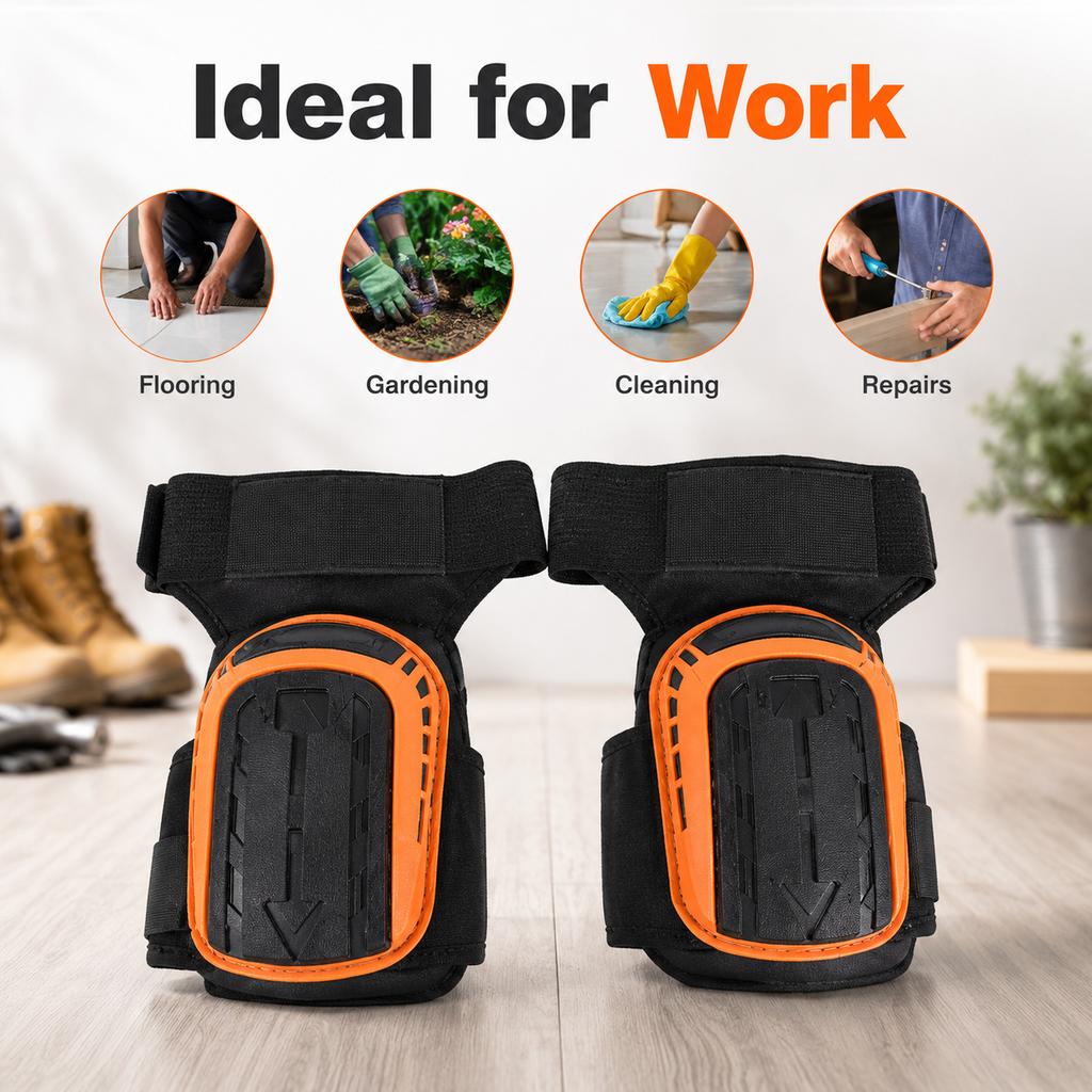 Heavy Duty Knee Pads 1 Pair Adjustable Anti Slip Work Knee Protectors Soft Foam Padding for Construction Flooring Gardening Jobs