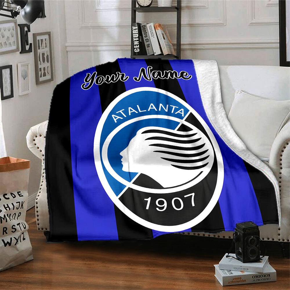 1pc Atalanta Bergame Blanket with Custom Name, Gift, for Men and Women, Soft Blanket, Good for Sofa Bed Couch Travel, Lightweight Flannel Blanket