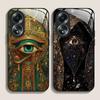Retro Devil Eye Mysterious Totem Tempered Glass Phone Case for OPPO Realme 13 Pro Plus 12 11 10 9i C55 X7 GT Neo 2 3T Hard Cover