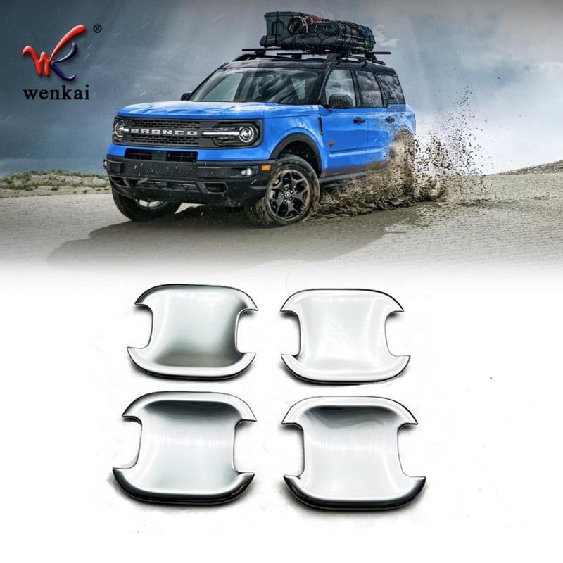 Car Accessories For Ford Bronco Sport   ABS Exterior Door Side Handle Bowl Cup Cover Trim 4pcs