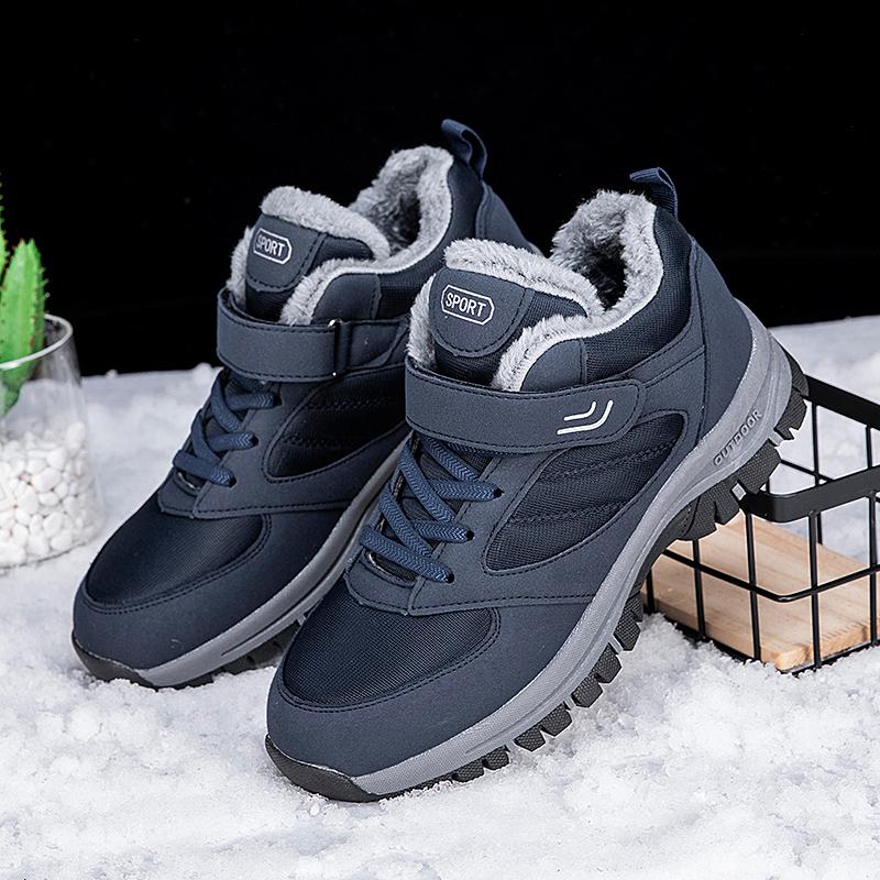 Женские хлопковые туфли плюс бархат теплые уличные спортивные прогулочные туфли кожаные — фото 6