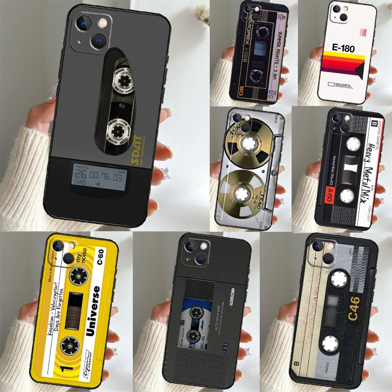 Vintage Magnetic Tape Cassette Phone Case For Xiaomi Redmi Note 14 13 Pro 9 10 11 12 15 Pro Plus 14C 13C 10C 12C 15C Cover