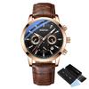 BINBOND Men's Waterproof Quartz Sports Watch with Steel Strap and Dual Eye Multifunction.