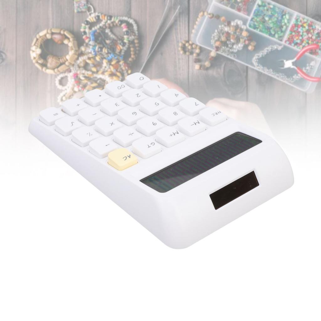 Solar Calculator 12 Digits Large Display Responsive Mechanical Buttons Cute Basic Standard Calculator for   Study