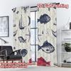 IMPRESSION PLATE 2D 2 pièces Rideaux (Sans Canne) Motif Illustrations de Poissons Nautiques Rideaux Modernes Rideaux en Polyester Art Déco