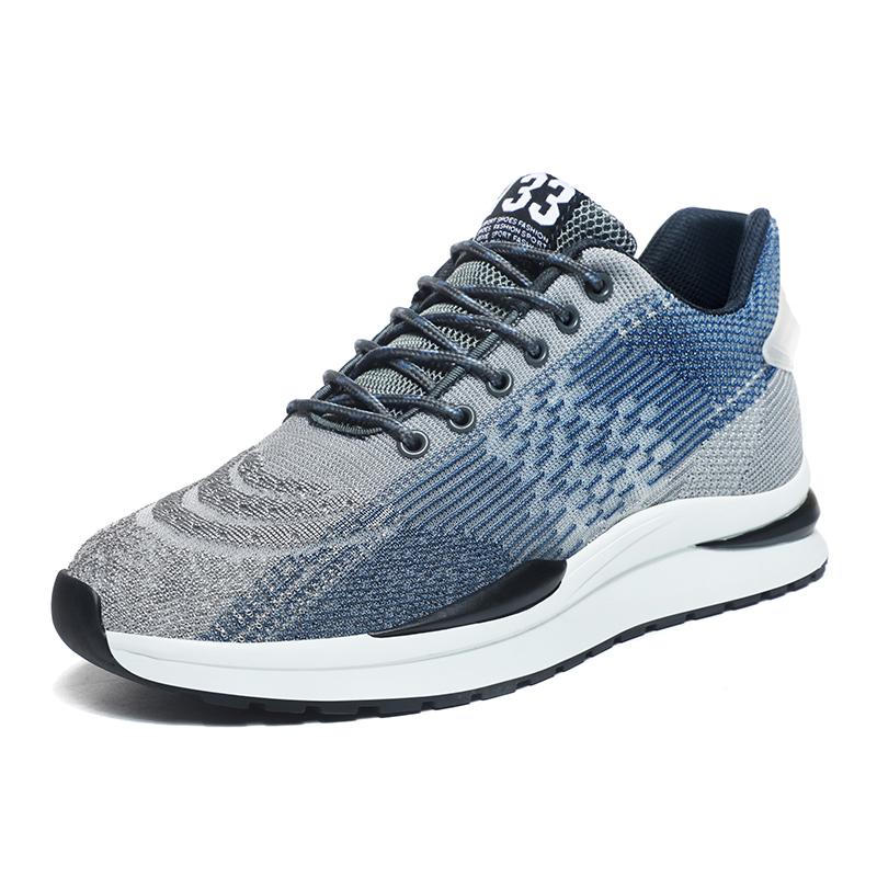 

Fashion Elevator Shoes Men s black Sneakers Hidden Heels Heightening Shoes For Men Black Breathable Mesh 8CM Sports Taller Shoes 37 синий