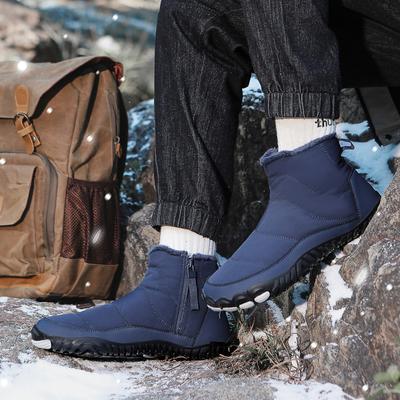 Snow Boots Winter and Spring Warm Outdoor Couple Cotton Shoes Casual Hiking Cotton Shoes Non-slip and Wear-resistant Waterproof Velvet