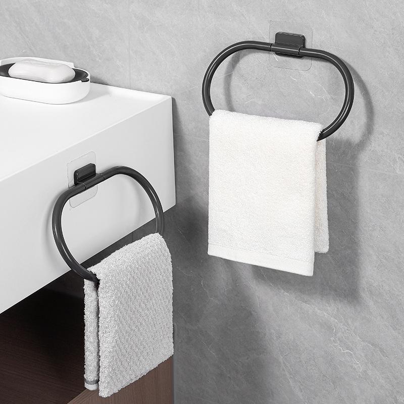 Ohne Bohren Wandmontiertes Handtuch- und Aufbewahrungsregal für Badezimmer, Toilette, Waschbecken oder Küche