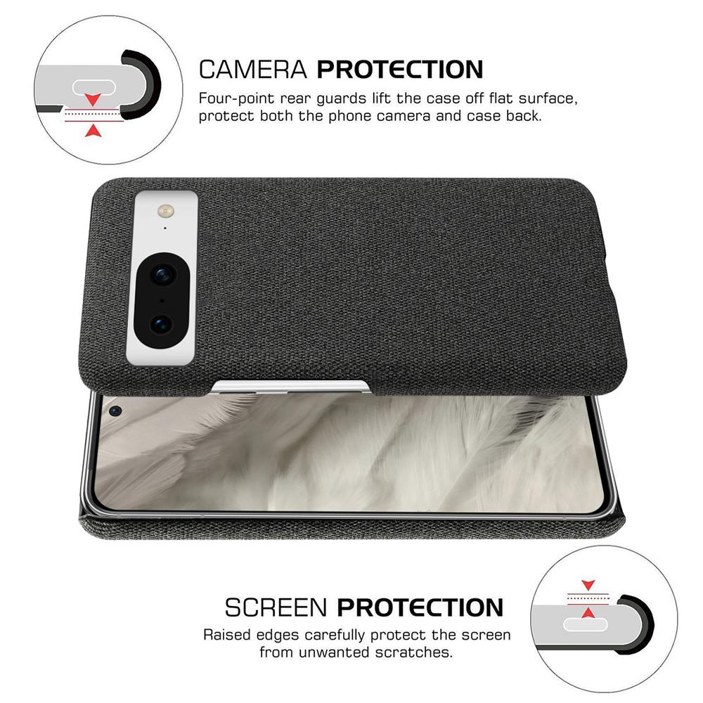 For Google Pixel 8 Case Solid Color Cloth Texture Hard PC Protective Phone Cover