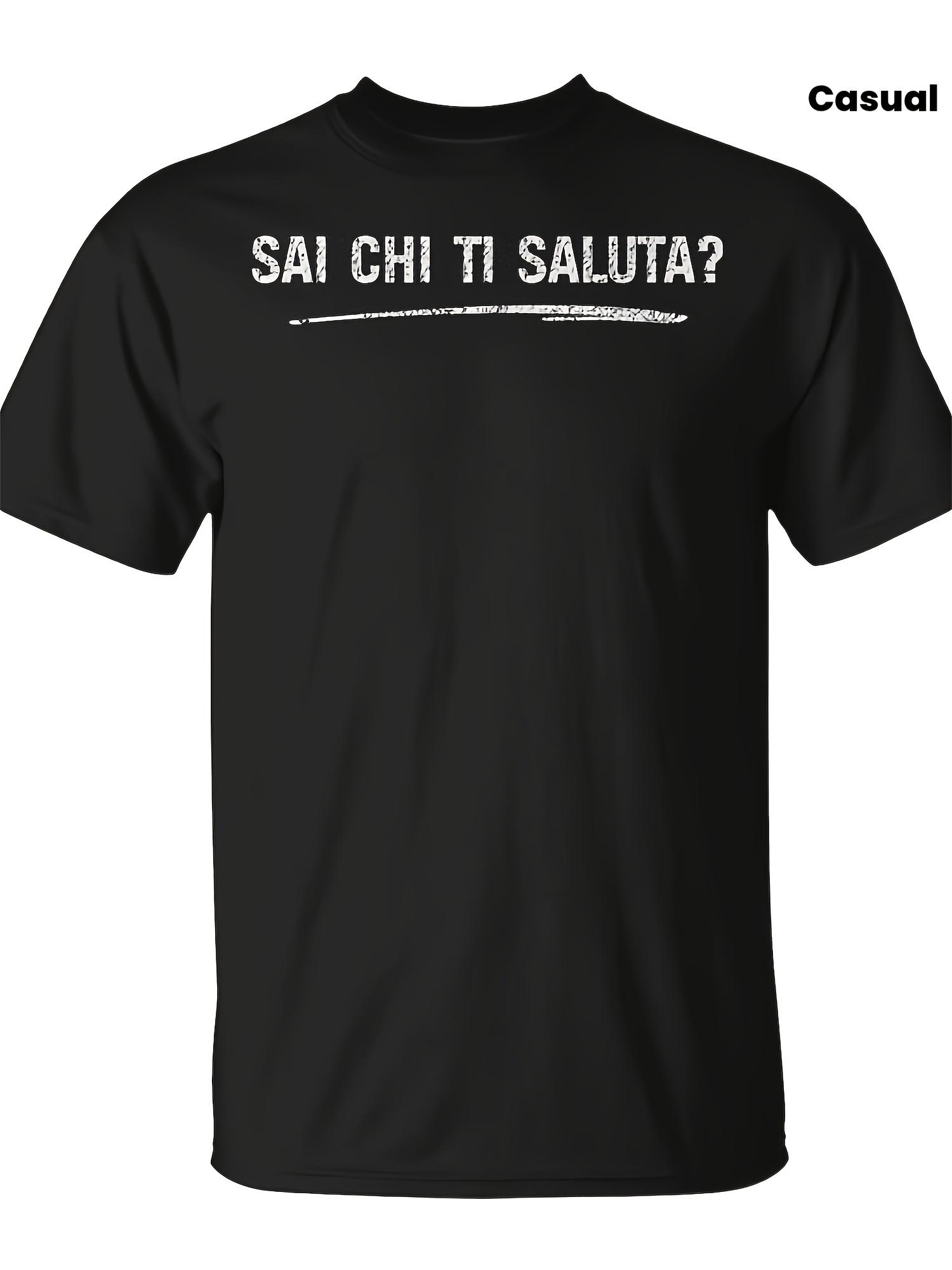 T-Shirt Y2K Italian Sarcastic Phrase Black M