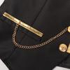 Herren Satinsakkweste mit Goldbesatz und Kette - Formale Weste für Hochzeit, Party, Abschlussball - Schlanke Passform Smokingweste