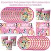 Pink Bluey Birthday Party Decoration Set Bingo Puppy Cup Plate Napkins Balloons For Kids Favors Gifts Photo Booth Baby Shower