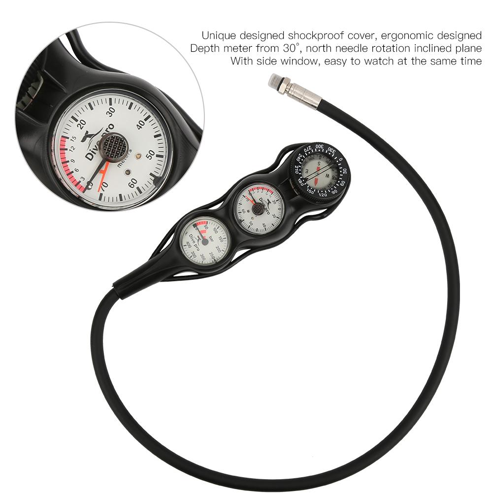 GG997 TPR Professional Good Luminous Effect Ergonomic Gage Depth Meter Compass Diving Scuba