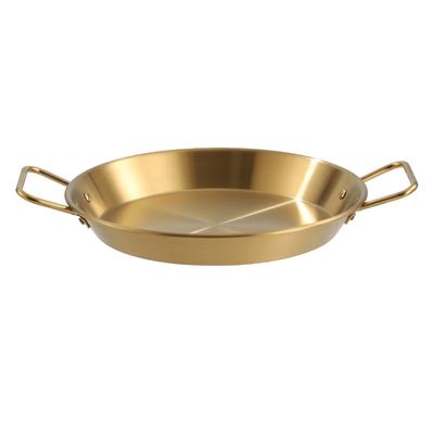 Paella Pan Stainless Steel Dual Handle Versatile Seafood Lobster Plate Paella Cookware for Home Restaurant