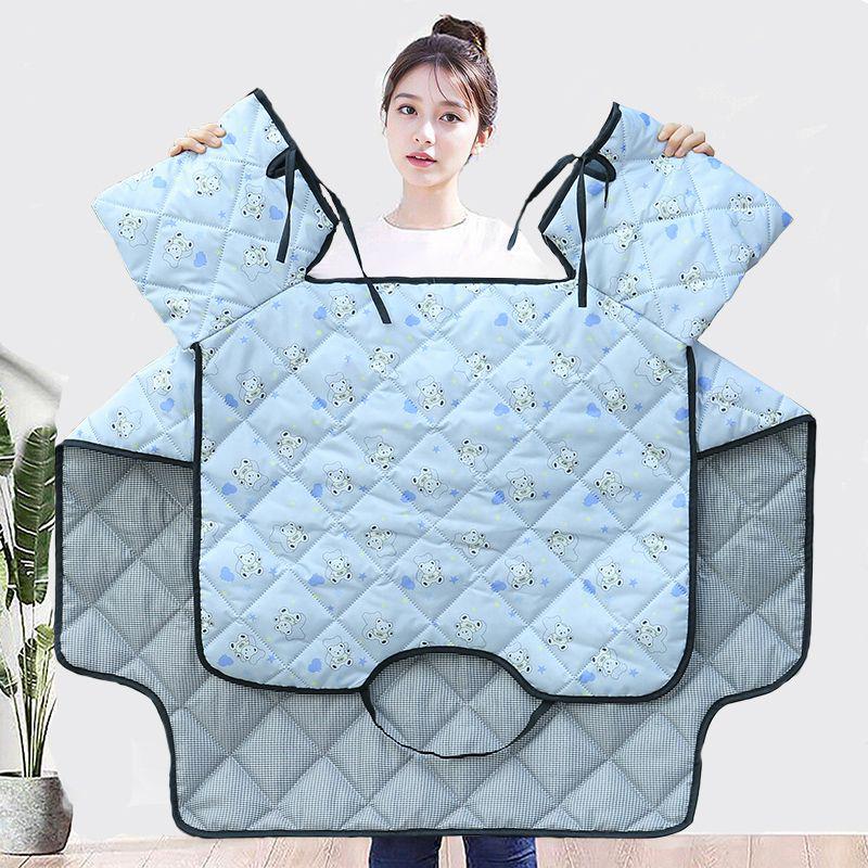 Four Seasons Electric Motorcycle Windshield Cover with Sunshade, Breathable Pockets, and Side Wings for Year-Round Protection.