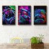 3pcs Vibrant Neon Game Console Canvas Art Print Set - Frameless, Colorful Gaming Wall Decor for Living Room, Bedroom, Office, Ki