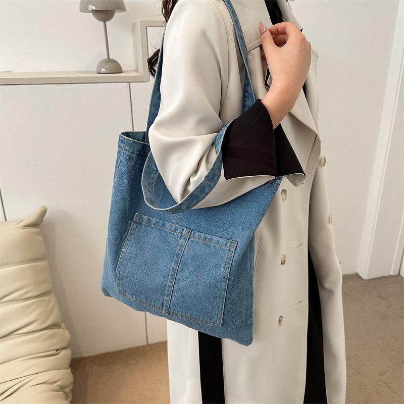 Denim Large Capacity Hundred Shoulder Armpit Bag New Casual Bag Tote Bag