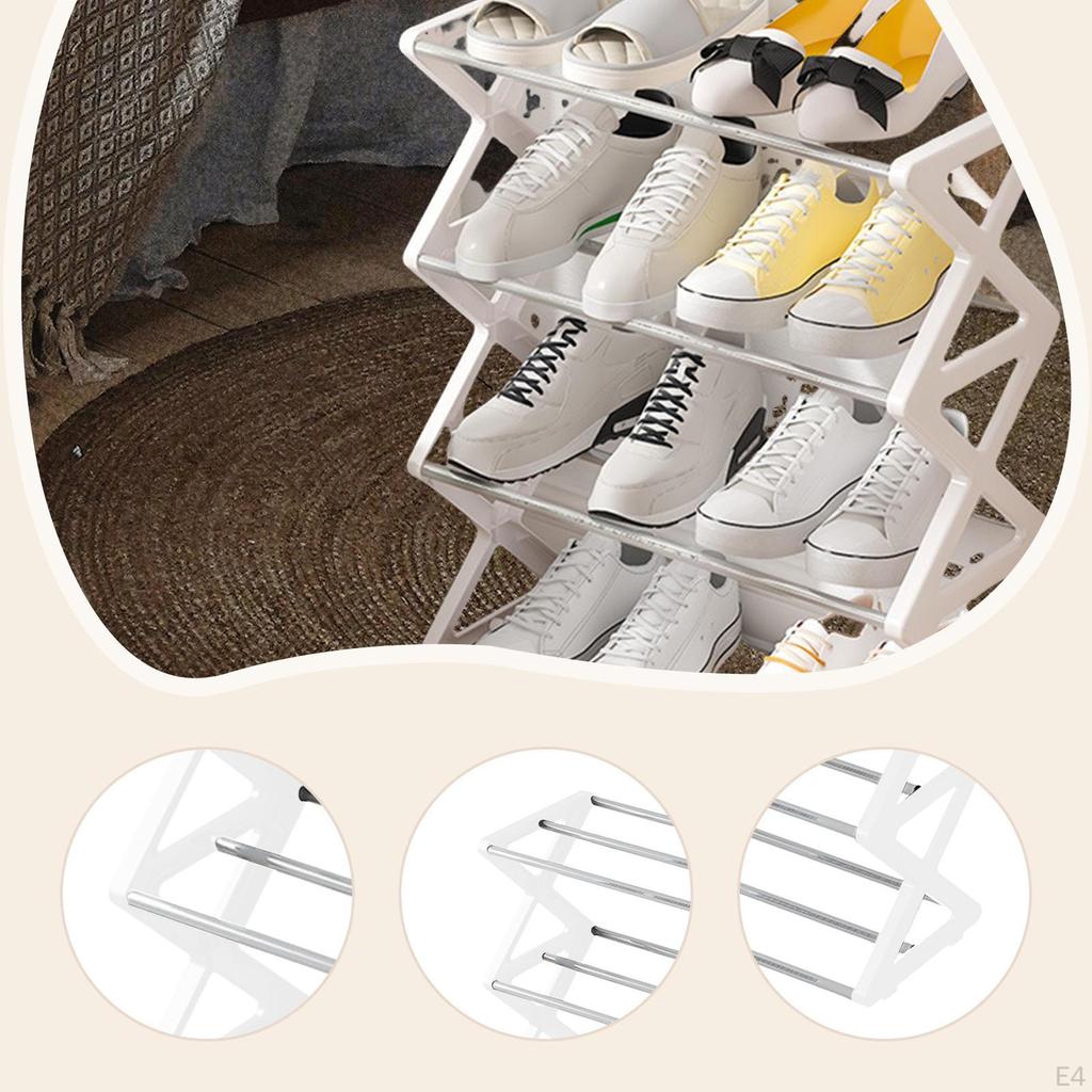 4 Design Shoe Organizer with Smooth Edges and Open Structure 42x18.5x49.5cm