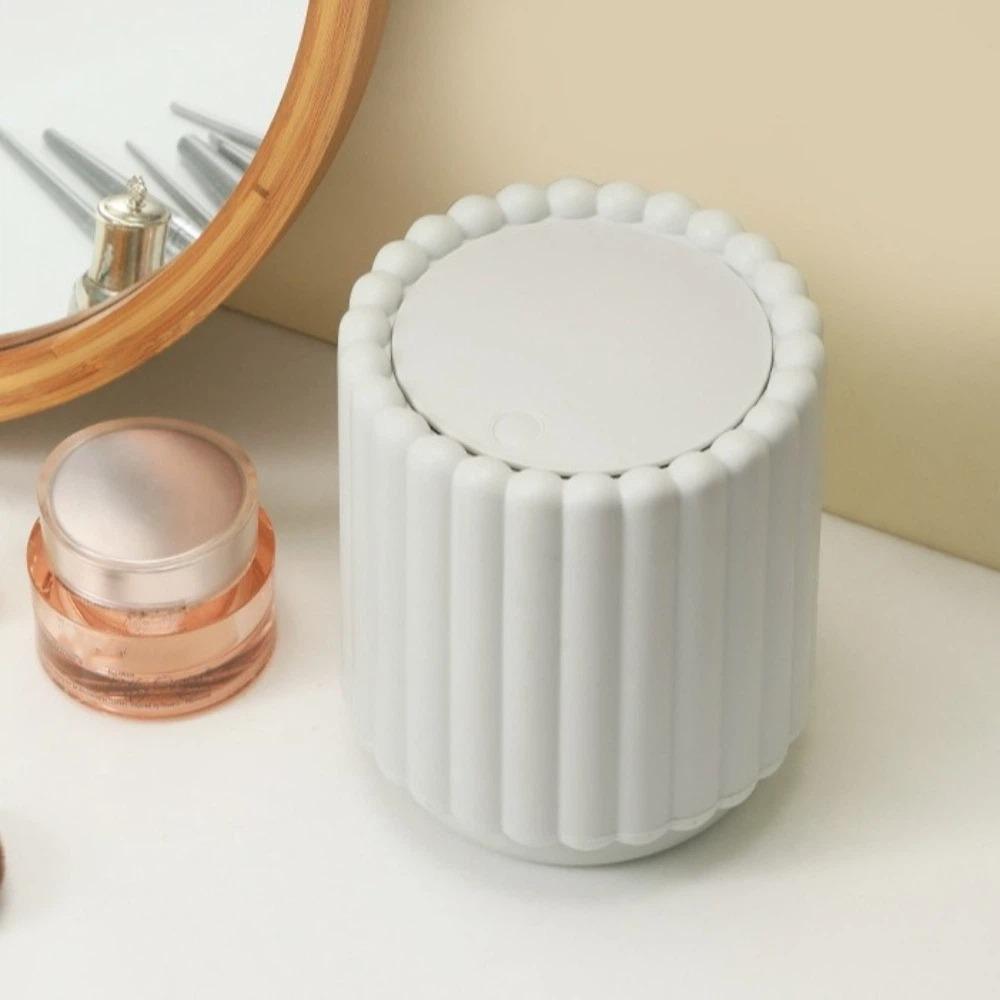 Durable Press Open Lid Desktop Trash Can Sunflower Shape Large Opening Garbage Bin Non-slip Plastic Waste Bin Home