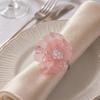 Acrylic Napkin Holders Lightweight Napkin Holders 6pcs Pink Acrylic Flower Napkin Rings Elegant Reusable Dinner Holders Bridal