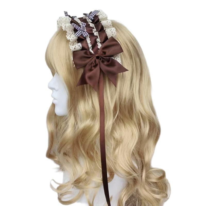 Stylish Lace Bows Headband Comfortable Hairpiece Breathable Hairband Perfect For Anime Conventions Fashion Accessories