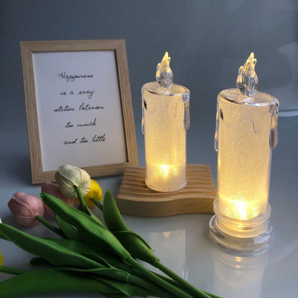 Kryształowe świece LED Światło Przezroczyste Bezpłomieniowe Baterie Zasilane Latarnia Nocna Lampa Wesele Impreza Urodziny Boże Narodzenie Halloween Dekoracja