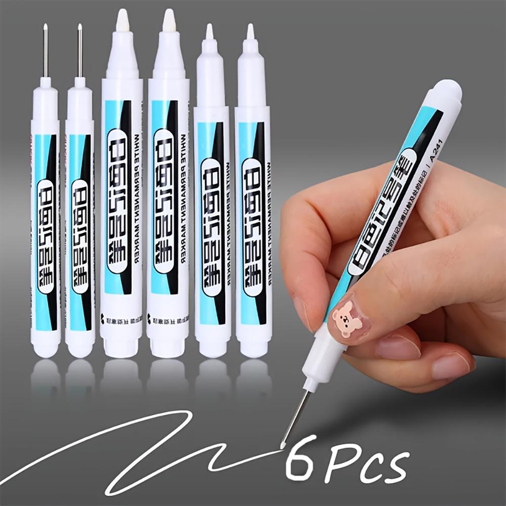 5 pieces/6 pieces of white marker, graffiti pen, waterproof gel pen, tire notebook, glass paint pen, 0.7mm 1mm 2.5mm