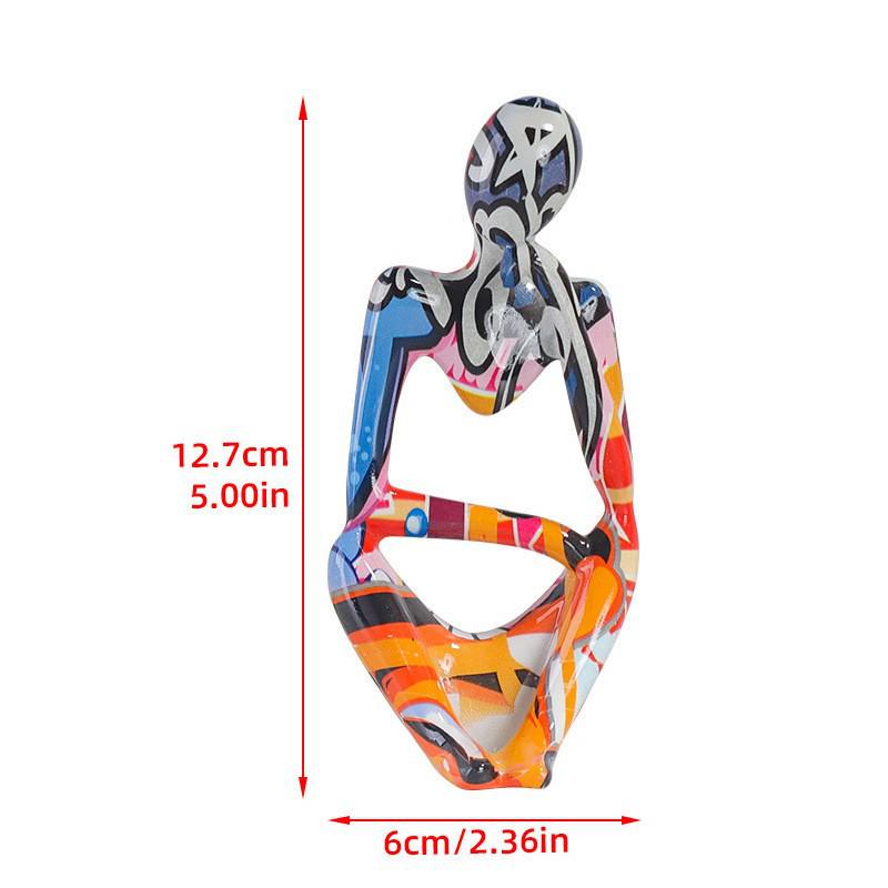 Nordic Sandstone Thinker Figurine: Abstract Art Decoration for Living Room or TV Cabinet.